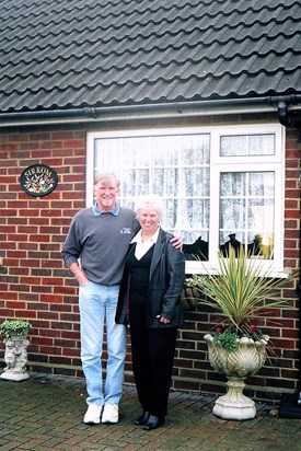 October 2005.  With Bernard outside our house in Houghton Conquest.