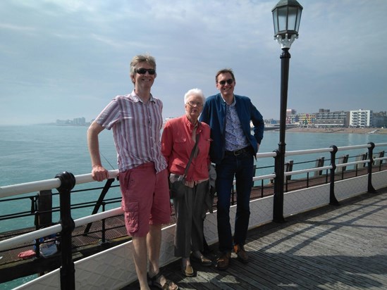 Mum, Andrew and Jo. Worthing Pier 2018