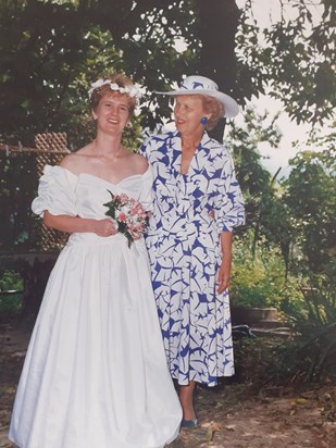 Mum at Paula's wedding Italy 1990