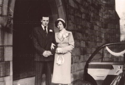 Tom and Sheilagh's wedding day Woolton 1957