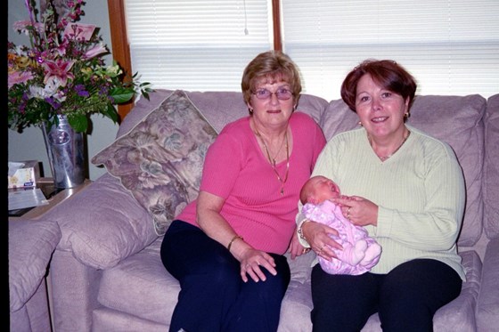 Rawdale with her good Canadian friend Rosa and baby Mikhayla April 2002