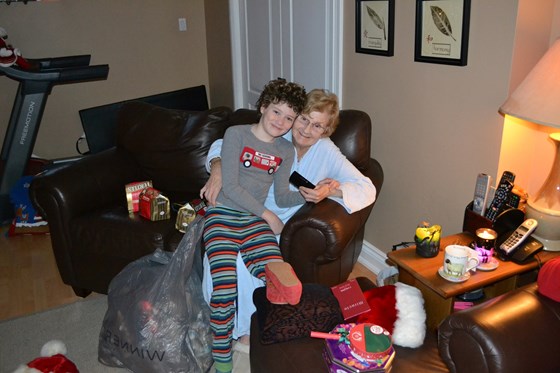 Grandma with Caden at Christmas in Canada 2013