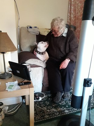 Mum and her Granddog Simba