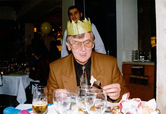 My handsome John  eating his Xmas dinner