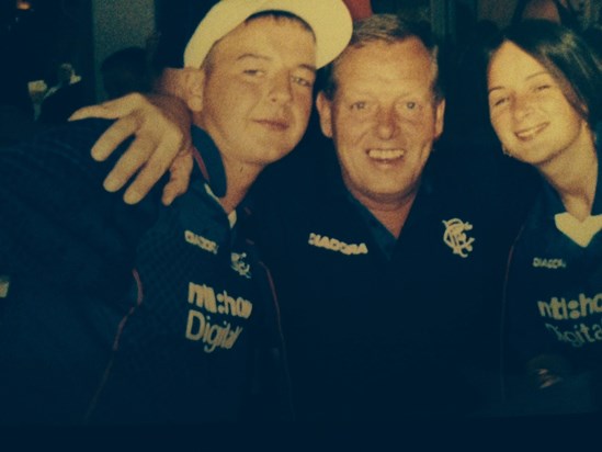 Benidorm holiday.  We parted liked we gas too, bowling about with rangers tops on xx