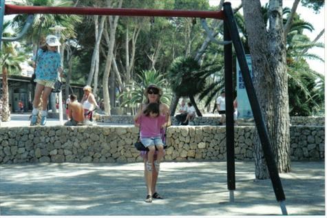 Majorca with Tay on the swings