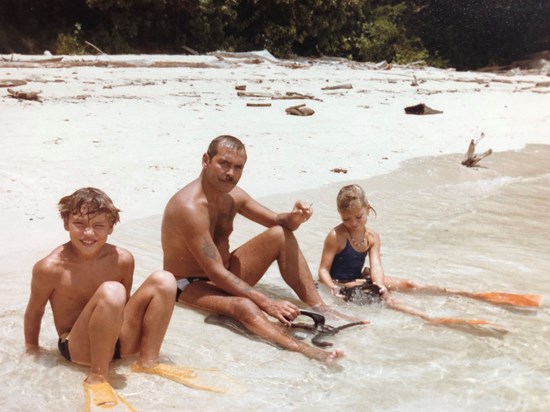 Snorkeling with Dad. Brunei. 1983