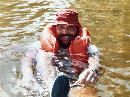 Waterskiing in Brunei. 1983