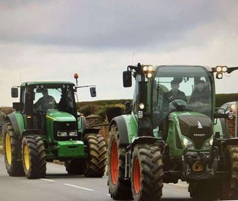 His love for tractors/fendt and my first time cab slagging for him :) 