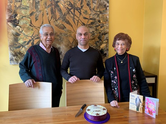 Dad, Mum with Tyron on his birthday