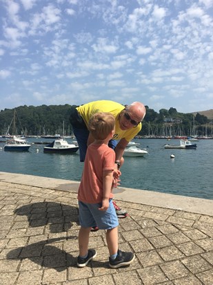 Dad & his eldest Grandson Archie in Devon on a family holiday August 2018