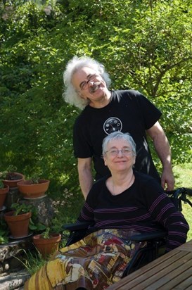 Mandy and Joe in the garden