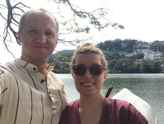 Wearing handwoven Sri Lankan cotton in Kandy, Sri Lanka