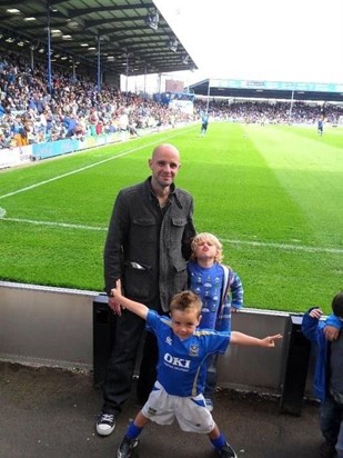 Dave, Harry and Alfie at a Pompey match!