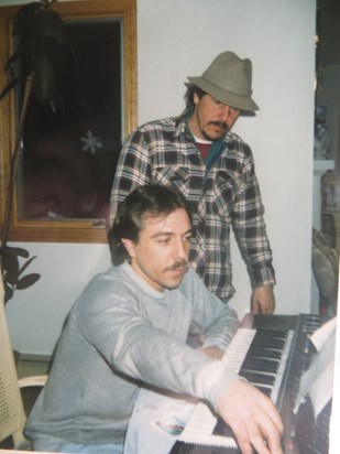 Manny and Vamp 1990s, both selft taught musicians