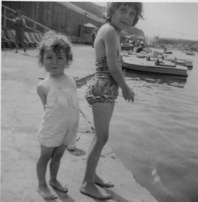Julie & Val at Boating Lake in Blackpool in 1967