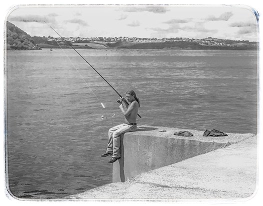 Steve at his favourite fishing haunt! 