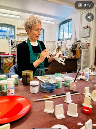 Louisa at our weekly clay class with Debby July 24 