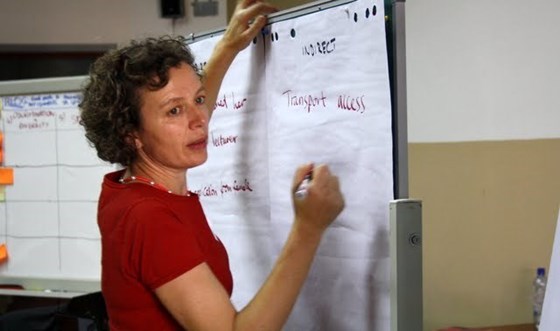 Louisa in action, facilitating WaterAid's first ever global workshop on equity and inclusion in Addis in November 2010