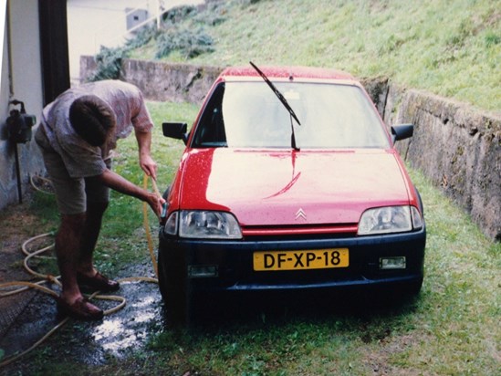 A typical past time - car washing even on holiday in Italy.  From Eva