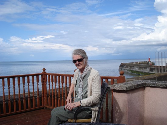 Hilda enjoying the sea air just before her stroke