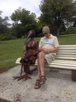 Mike resting his eyes in a park in New Zealand