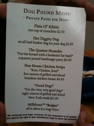 They dogs even had their own menu!