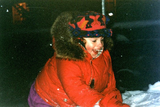 Kara playing in the snow