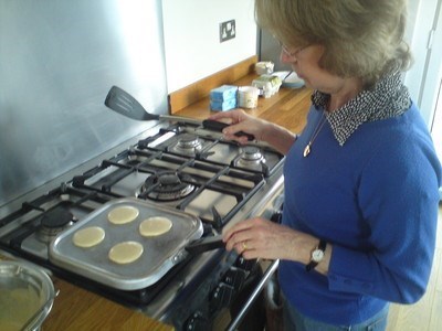 Using the pancake griddle!