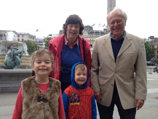 Ken and Janet with their Austin Grandchildren - when he was in his sprightly 80s!