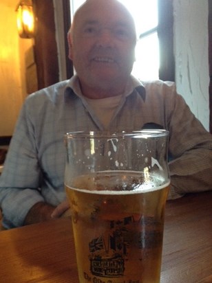 Relaxing with a pint at the Angel Inn - Niagara-on-the-Lake