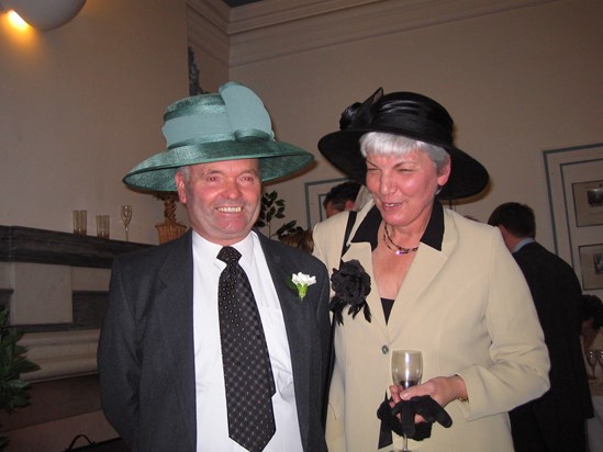 Anne's hat at James' wedding Dec 2004