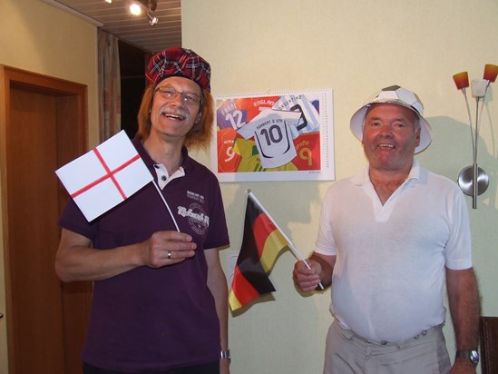 preparing the world-championship football match between England and Germany in the year 2010