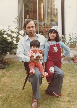 Shabnam and Shaira with Daddy 1983