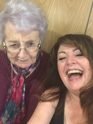 Yvonne & I trying to take a selfie just after her 90th Birthday 💖