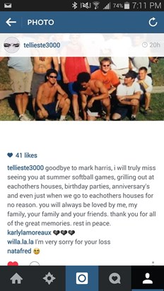 Stella ' s tribute to Mark on instagram last night...