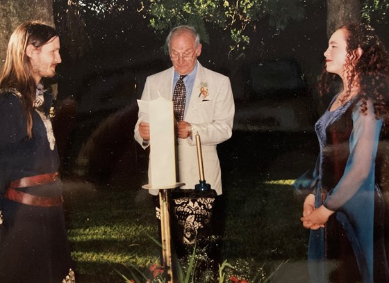 We were very honoured and grateful that Peter agreed to "officiate" at our unconventional garden wedding (the official one being registry the day before). Peter and Vivien's marriage was a fine example to aspire to.