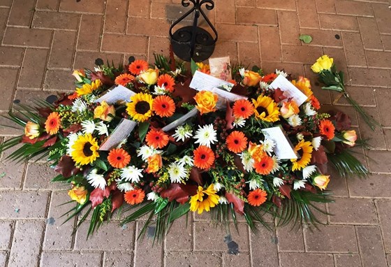 Floral tributes for Janet Byford