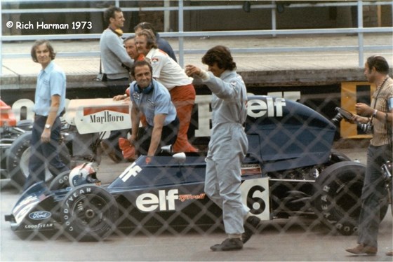 FRANCOIS AND CAR IN PIT LANE 1973