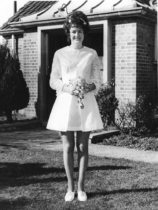 Mum on one of the happiest days of her life, when she married Dad. 