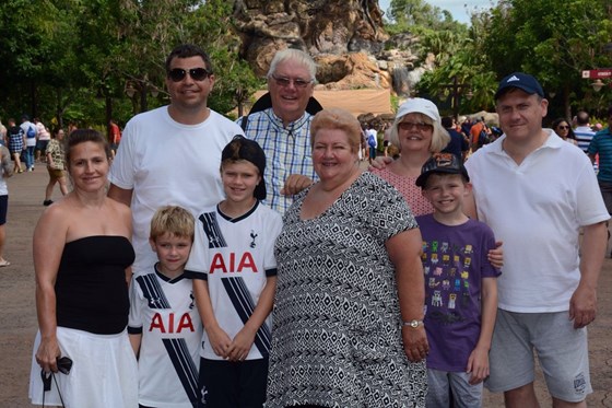 Sue with all the family at Walt Disney World, Orlando 2016