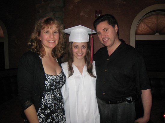 Karen, Courtney, and Gordon on Courtney's graduation