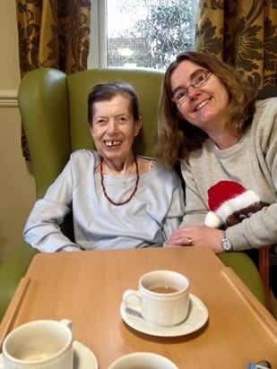 Elizabeth with her daughter in law Julie at Wentworth Croft Nursing Home.