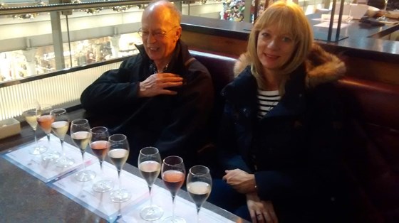 Champagne tasting at St Pancreas. Our usual end to great days out in London. Lots of love Carole and Dad xxx