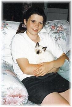 Caz aged 14 with one of her kittens 