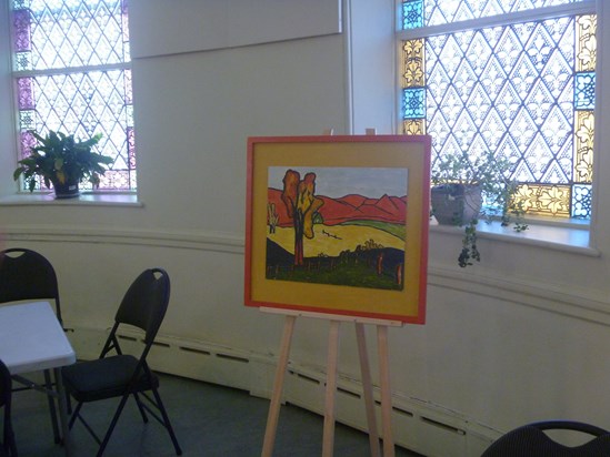 McCallum Hall was decorated with a selection of Joan's beautiful and creative artwork