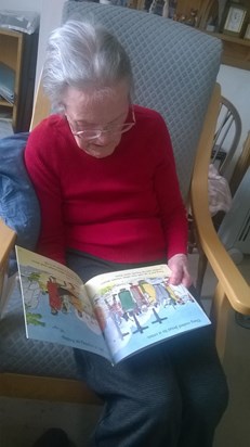 Rose reading about the resurrection Easter 2015