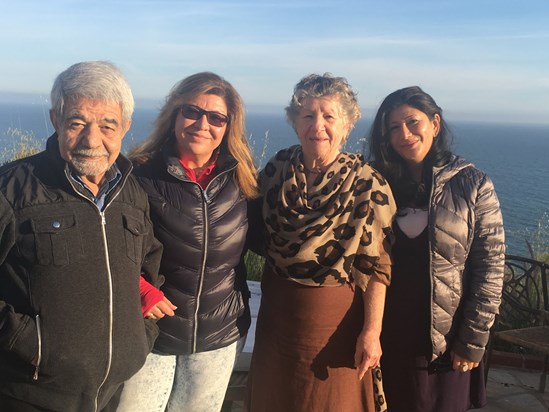 Abbas with wife and daughters in Malibu