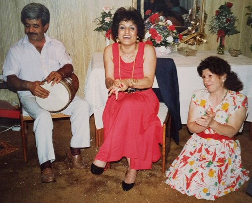 Abbas jam session with his sister Parvin and wife Soraya 