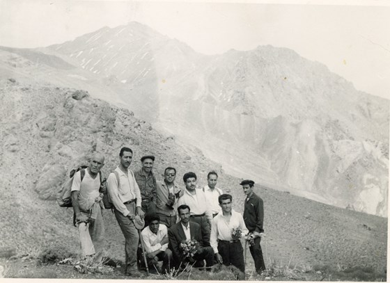 Abbas and friends hiking in Alborz mountain in Iran @1960's